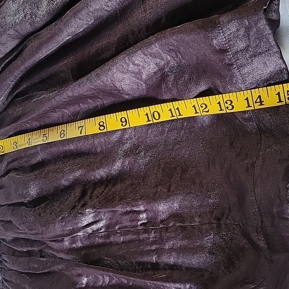 Frenchi Womens Elastic Waist Dark Brown Lined Shimmer Mini Skirt, Size: L - Picture 9 of 9